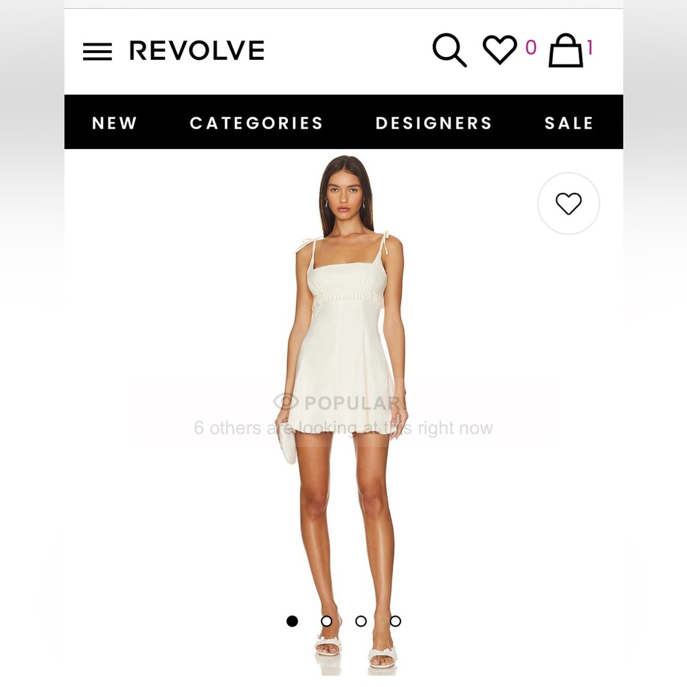 REVOLVE Perla Fringe Trim Mini Dress in Pearl - LPA